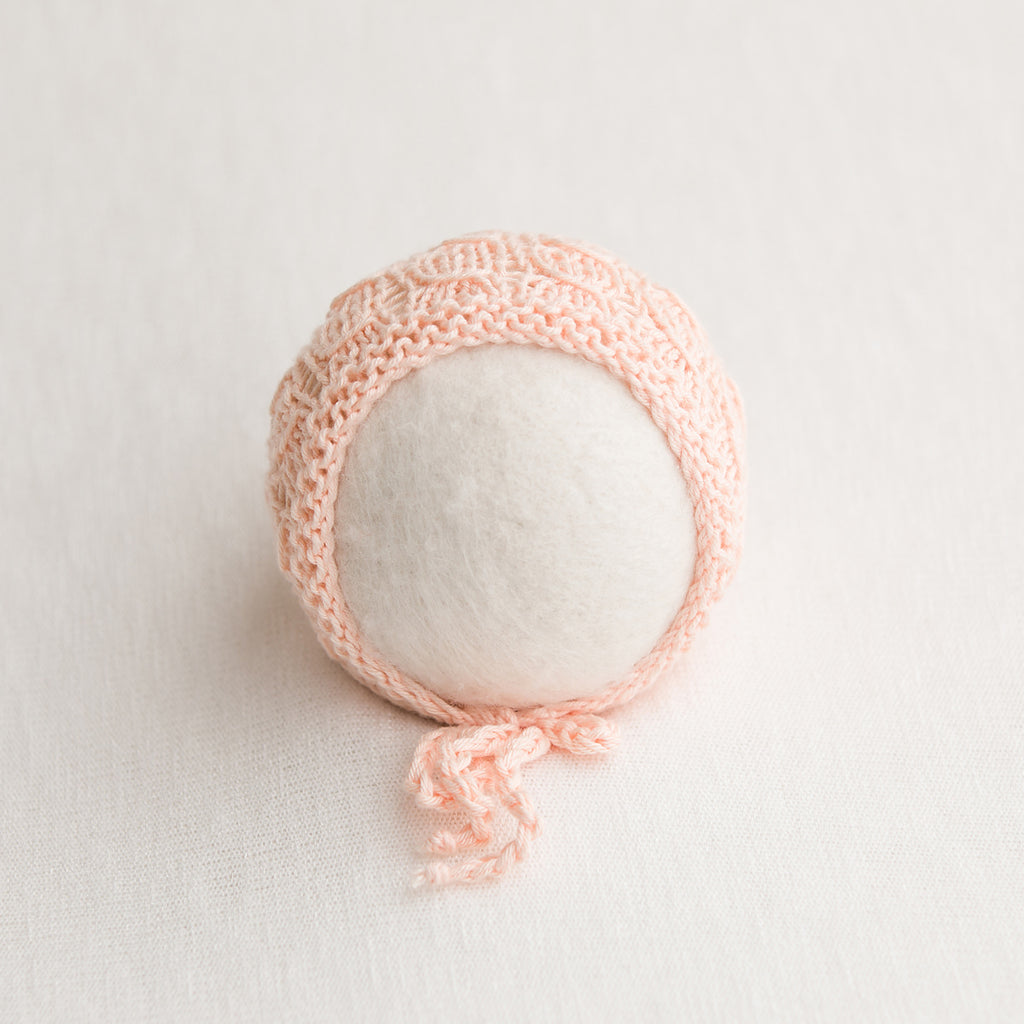 Newborn Knitted Bonnet - Apricot (7130)