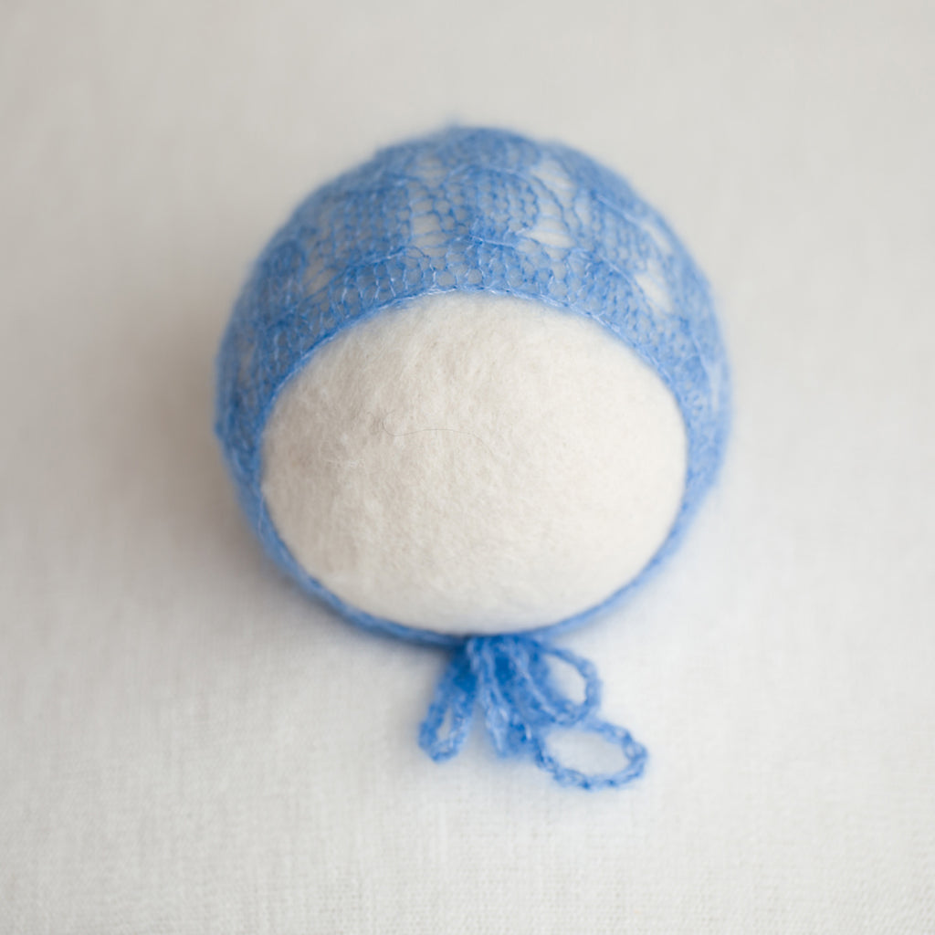 Newborn Kid Silk Bonnet - Azure
