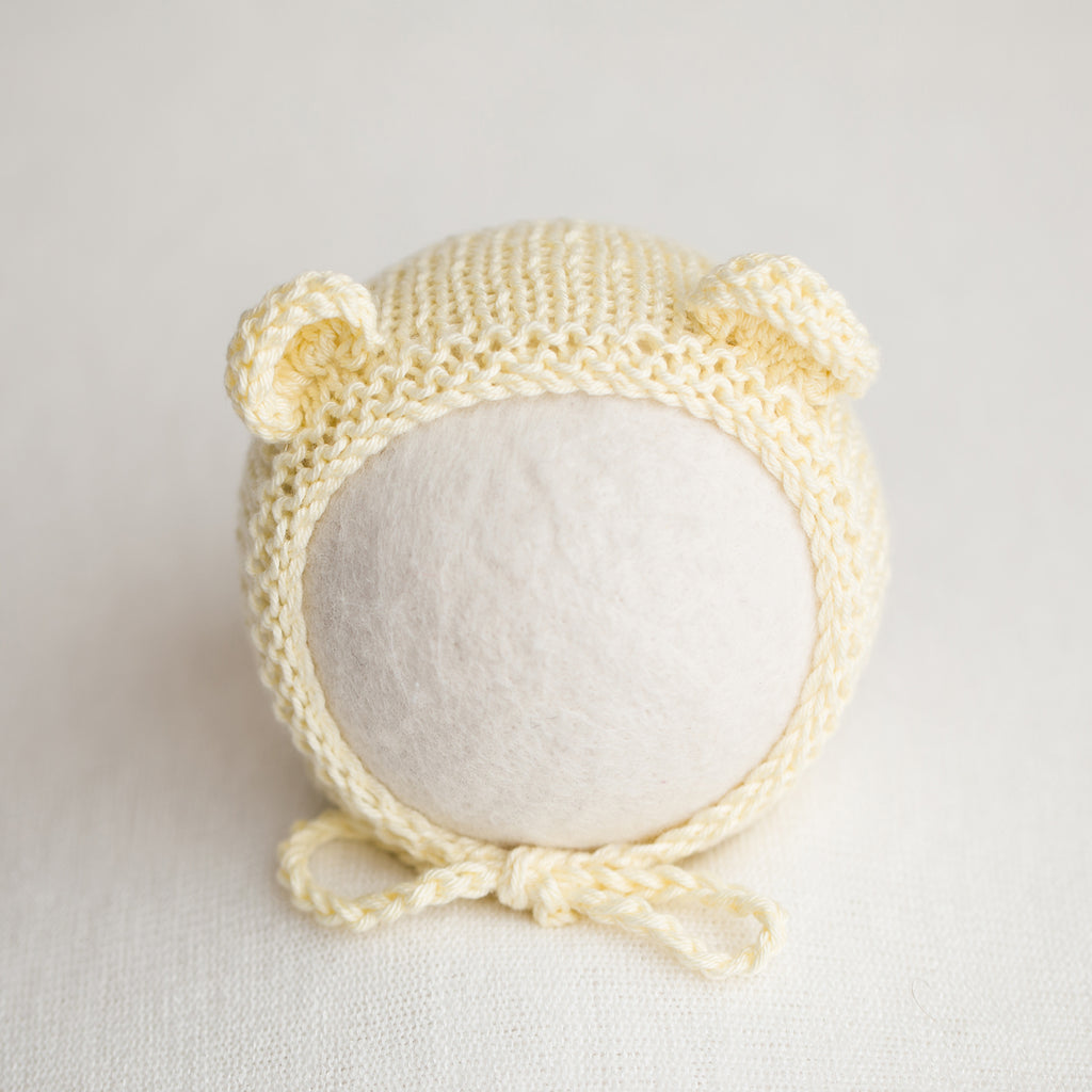 Newborn Knitted Bonnet - Buttermilk