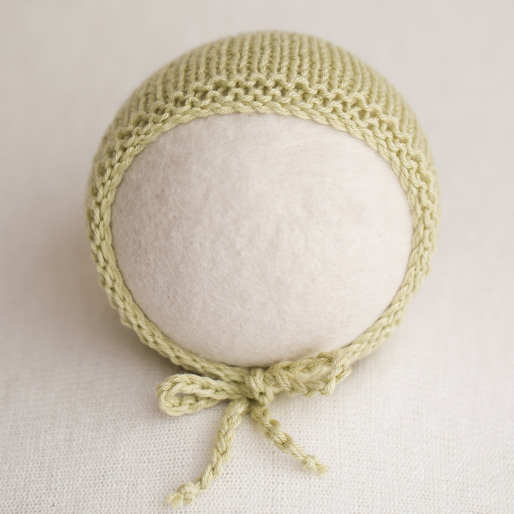 Newborn Knitted Bonnet - Celery (7150)