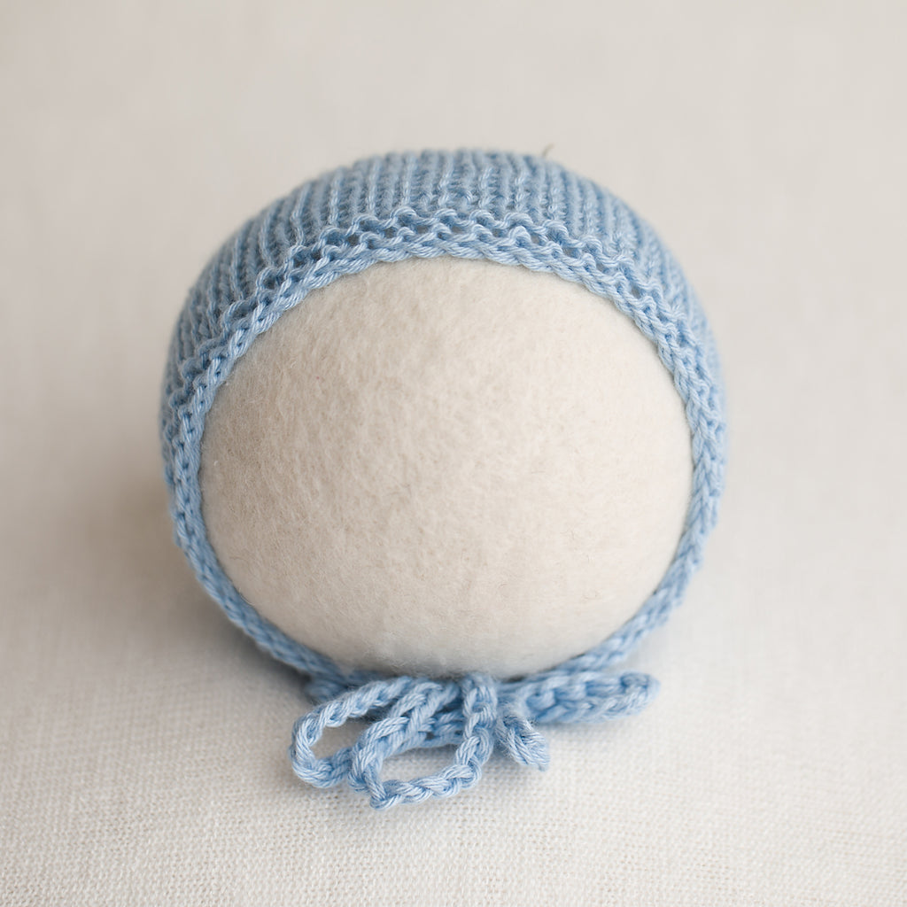 Newborn Knitted Bonnet - Powder Blue (7162)