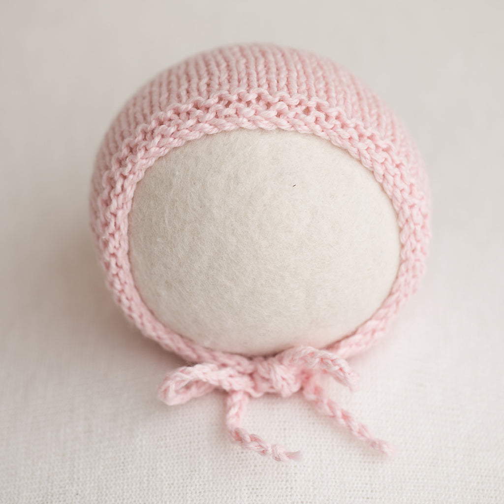 Newborn Knitted Bonnet - Soft Pink 2812