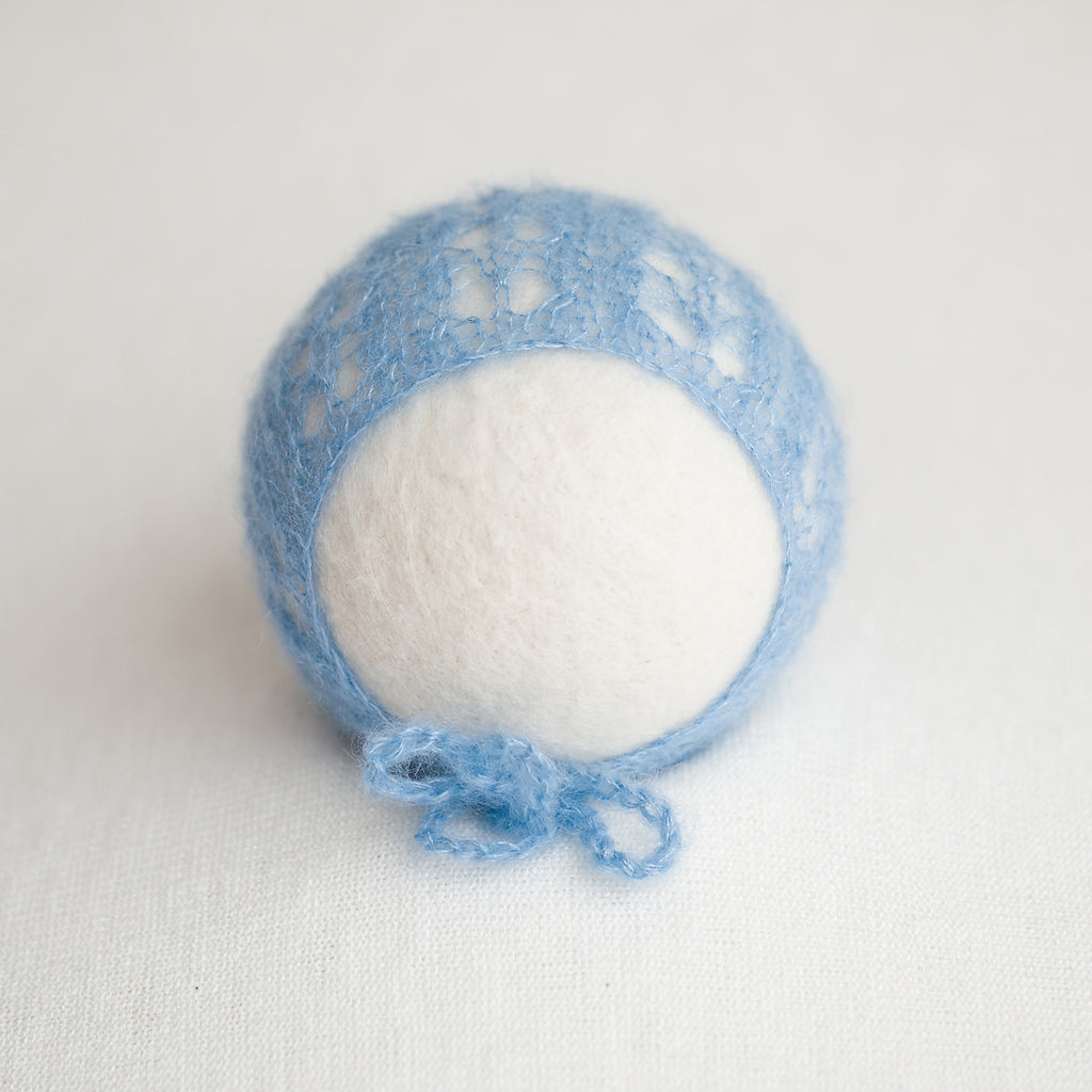 Newborn Kid Silk Bonnet - Blue Grey