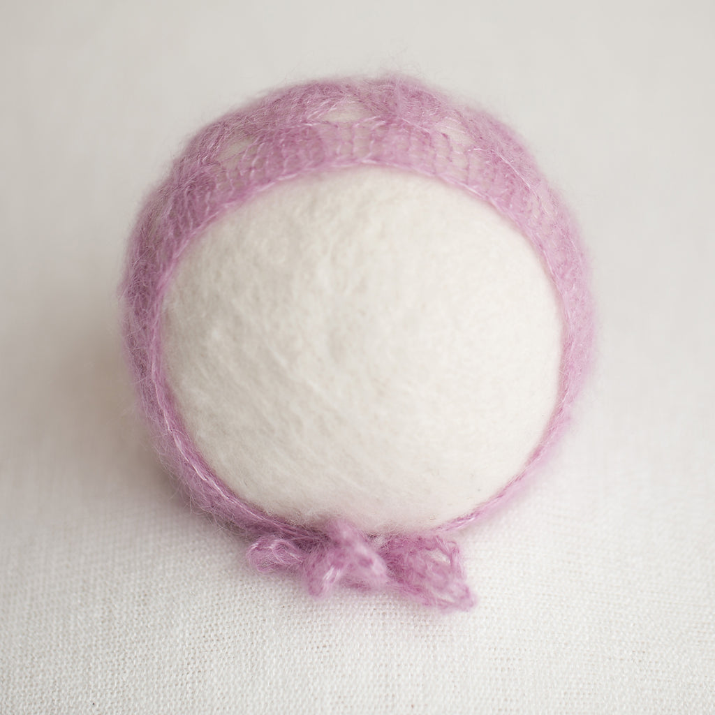 Newborn Kid Silk Bonnet - Medium Pink