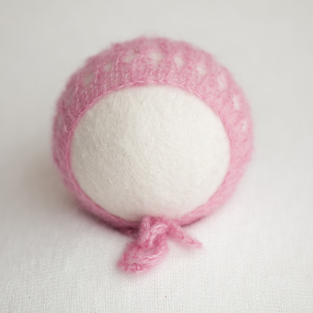 Newborn Kid Silk Bonnet - Rose