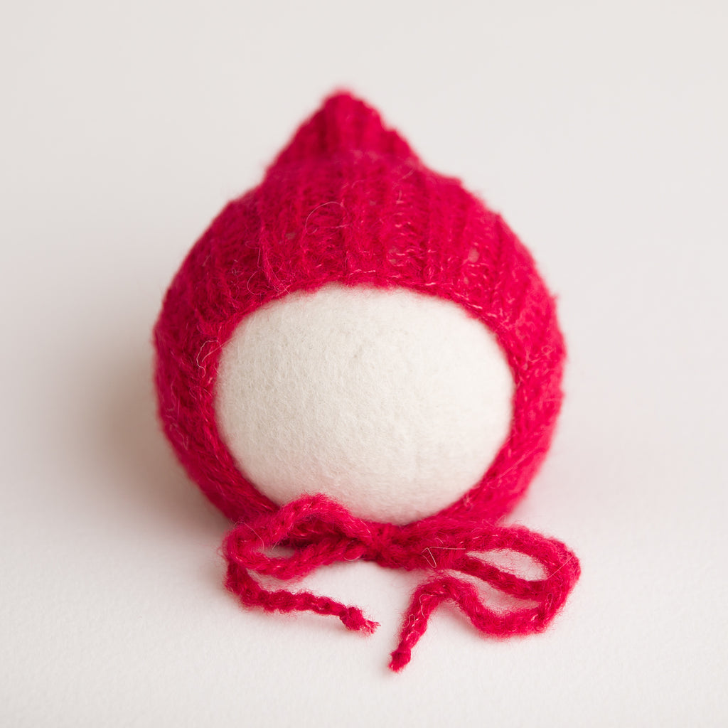 Newborn Alpaca Pixie Bonnet: Red