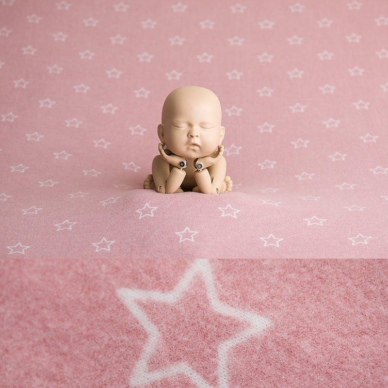 Newborn Fabric Backdrop and Wrap - Stars - Pink