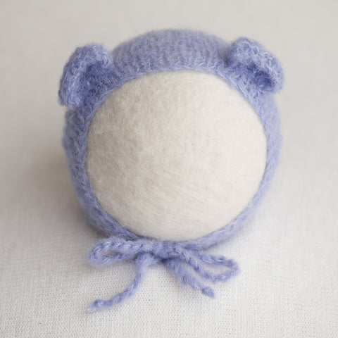 Newborn Alpaca Bear Bonnet: Light Lavender