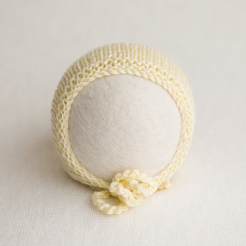 Newborn Knitted Bonnet - Buttermilk