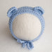 Newborn Knitted Bonnet - Wedgewood (7139)