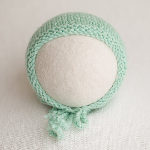 Newborn Knitted Bonnet - Peppermint (4212)