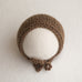 Newborn Knitted Bonnet - Walnut Heather (862)