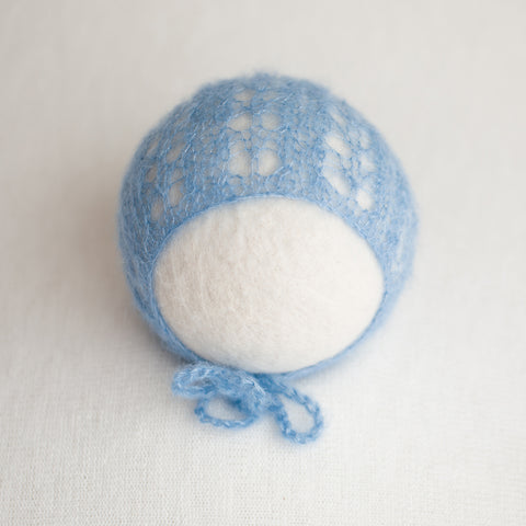 Newborn Kid Silk Bonnet - Blue Grey