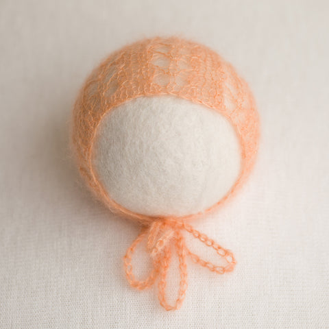 Newborn Kid Silk Bonnet - Apricot