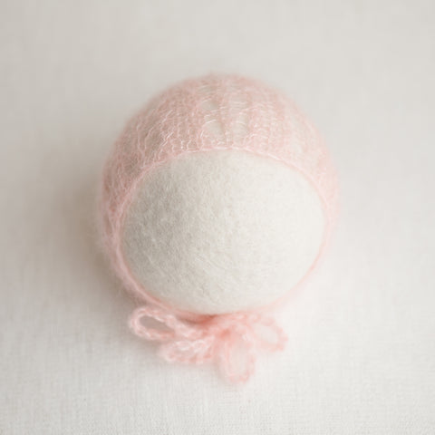 Newborn Kid Silk Bonnet - Pale Pink