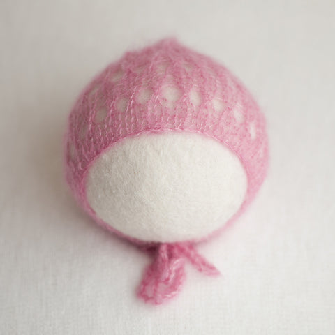 Newborn Kid Silk Bonnet - Rose