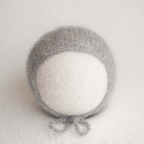 Newborn Knitted Bonnet - Kidsilk Steel