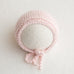 Newborn Knitted Bonnet - Pastel Pink 002